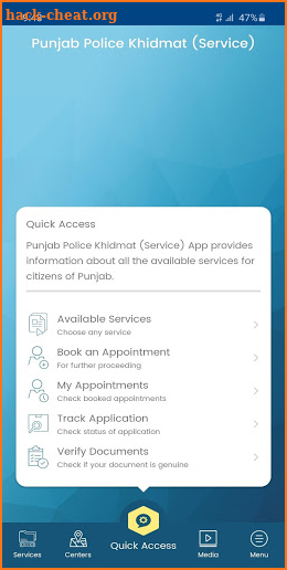 Punjab Police Khidmat (Service) App screenshot