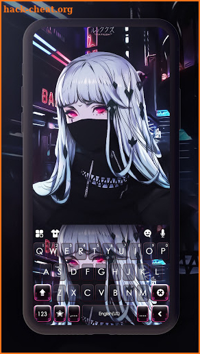 Punk Cool Girl Keyboard Background screenshot