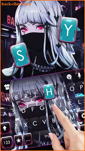 Punk Cool Girl Keyboard Background screenshot