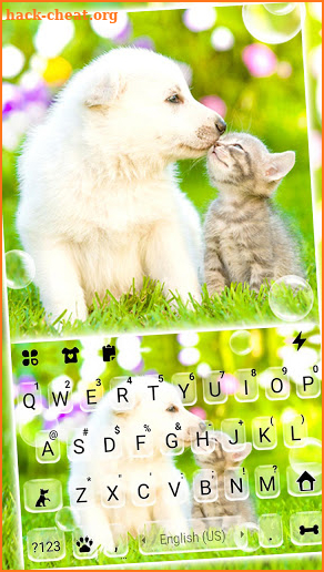 Puppy Kitty Love Keyboard Background screenshot