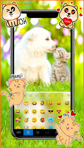 Puppy Kitty Love Keyboard Background screenshot