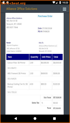 Purchase Order App - PO Builder screenshot