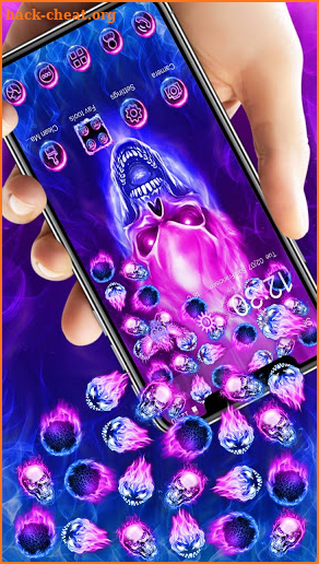 Purple Blue Fire Skull Gravity Theme screenshot