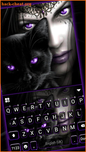 Purple Cat Witch Keyboard Background screenshot