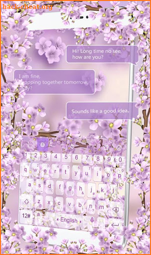 Purple Cherry Blossoms Keyboard Theme screenshot