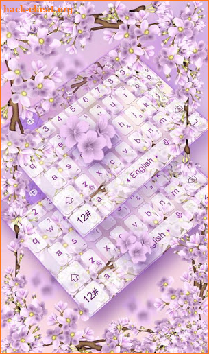 Purple Cherry Blossoms Keyboard Theme screenshot