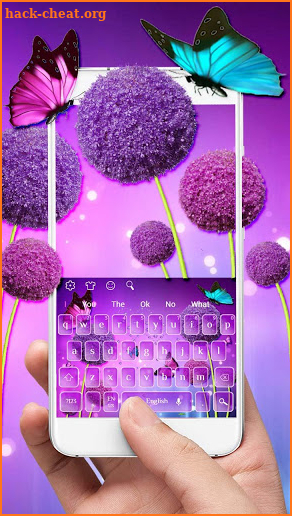 Purple Dandelion Butterfly Keyboard screenshot