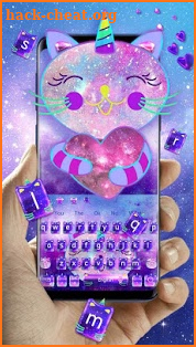 Purple Diamond Cat Keyboard Theme screenshot