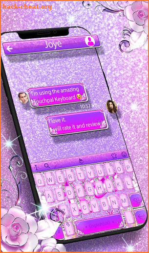 Purple Diamond Love Keyboard Theme screenshot