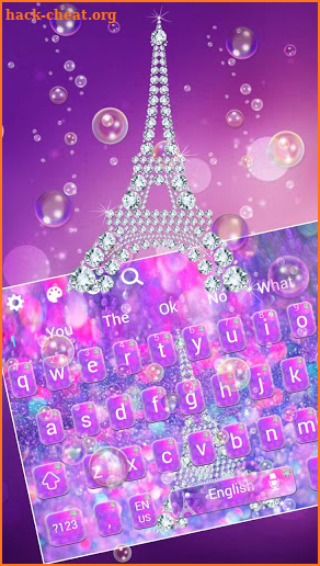 Purple Eiffel Bubble Keyboard screenshot