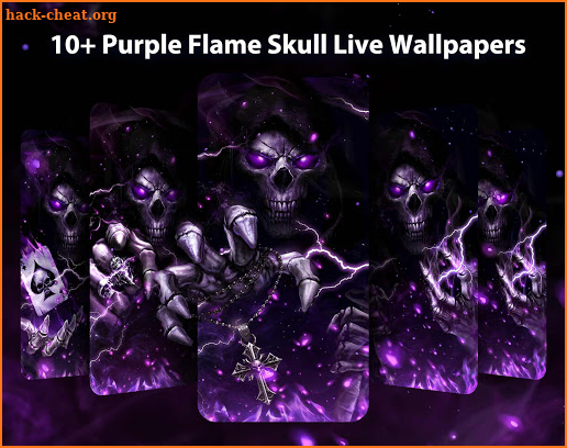 Purple Flame Skull Live Wallpaper Themes screenshot