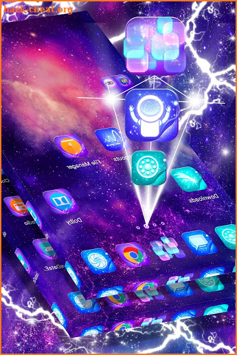 Purple Galaxy Launcher Theme screenshot