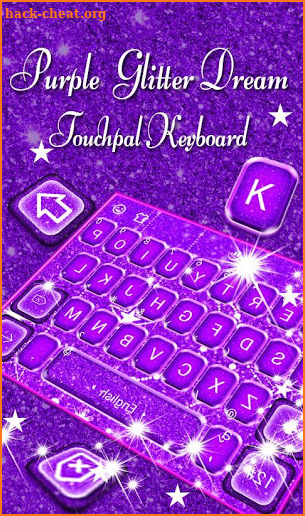 Purple Glitter Dream Keyboard Theme screenshot