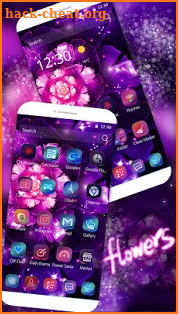 Purple Gorgeous Flowers Neon Theme screenshot