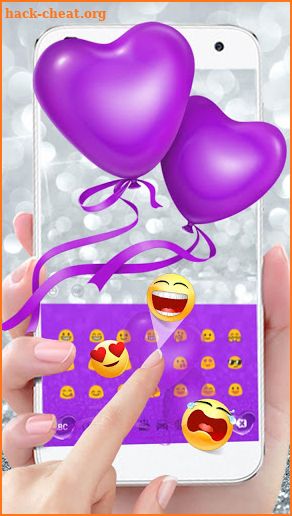 Purple Love  Balloon Keyboard screenshot