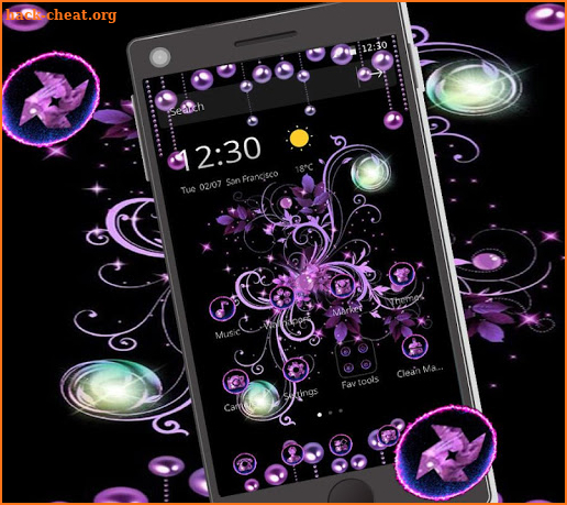 Purple Love Flower Vine Theme screenshot