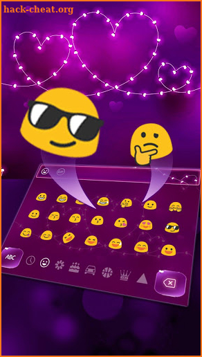 Purple Love Neon Lamp Keyboard Theme screenshot