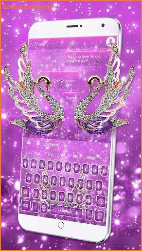 Purple Luxury Diamond Swan Keyboard Theme screenshot