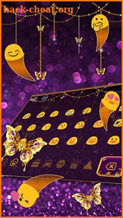 Purple Luxury Golden Butterfly Keyboard Theme screenshot