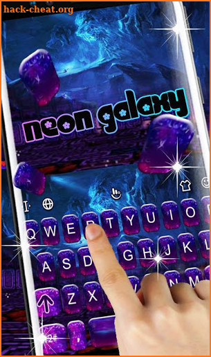 Purple Neon Galaxy Keyboard Theme screenshot