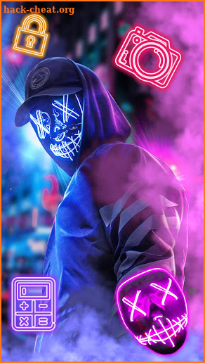 Purple Neon Mask Man Theme screenshot