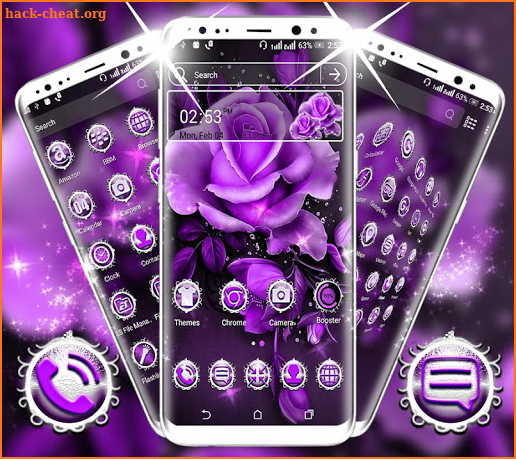 Purple Rose Launcher Theme screenshot