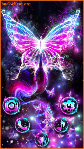 Purple Shine Neon Butterfly Theme screenshot