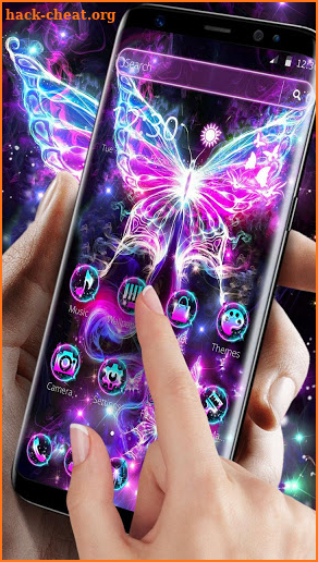 Purple Shine Neon Butterfly Theme screenshot