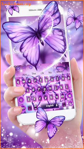 Purple Shiny Butterfly Keyboard screenshot