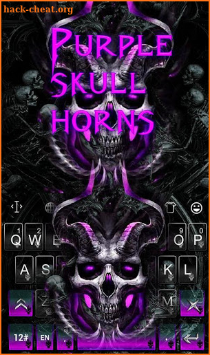 Purple Skull Horns Keyboard Theme screenshot