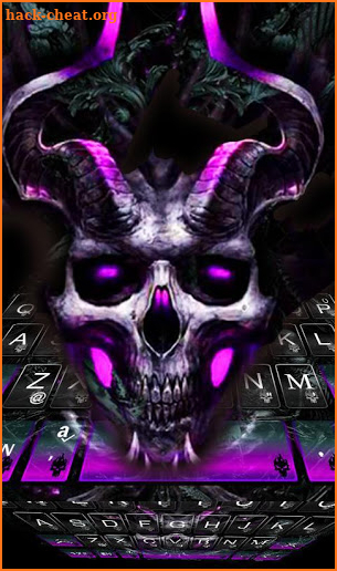 Purple Skull Horns Keyboard Theme screenshot