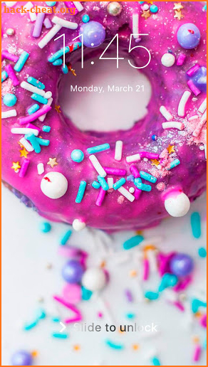 Purple Unicorn Donut Cute Screen Lock screenshot