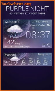 PURPLENIGHT THEME GO WEATHEREX screenshot