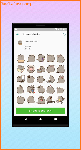 Pusheen Cat Cute Stickers – WAStickers Apps screenshot