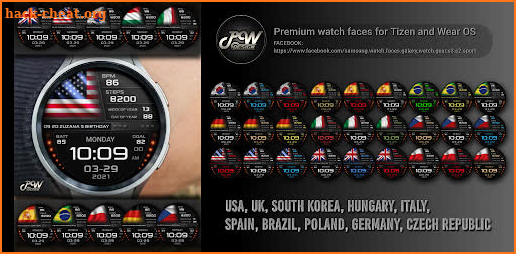 PWW61 - Digi FLAGS Watch Face screenshot