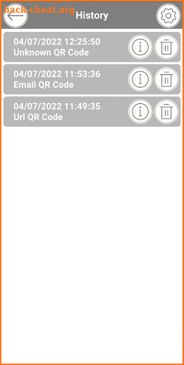 QR code reader screenshot