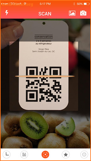 QR code reader screenshot