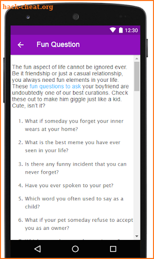 Question to ask your boyfriend screenshot