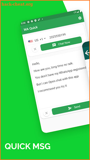 Quick Message for WhatsApp screenshot