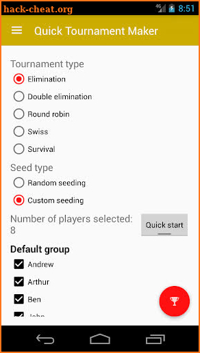 Quick Tournament Maker screenshot