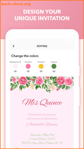 Quinceañera Invitation screenshot