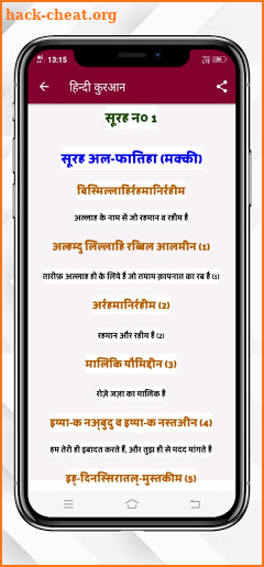 Quran in Hindi with Translation - हिन्दी कुरान screenshot