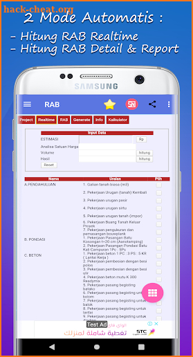 RAB Rumah & Renovasi - Sipil Kontruksi : SNI screenshot