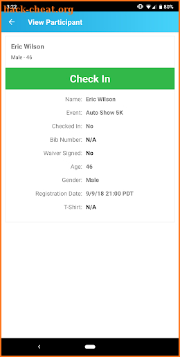 RaceDay CheckIn screenshot