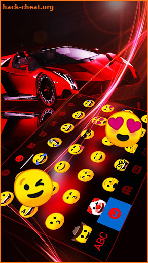 Racing Red Sports Car Keyboard Theme screenshot