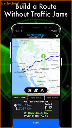 Radar detector screenshot