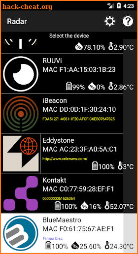 Radar Pro: monitor and track Bluetooth beacons screenshot