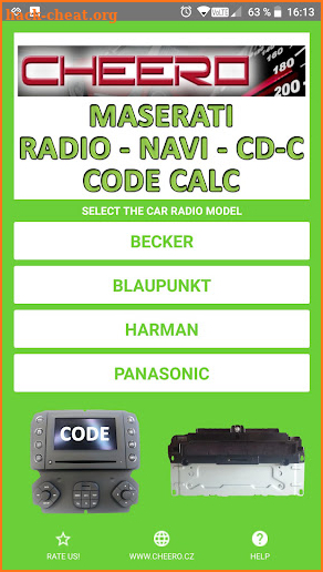 RADIO CODE for MASERATI screenshot