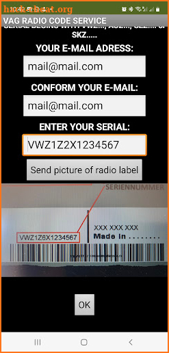 Radio Code Service VW Audi... screenshot