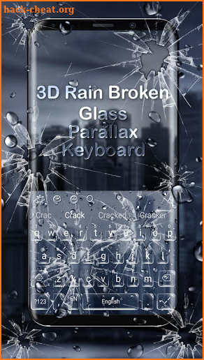 Rain Broken Glass Parallax Keyboard screenshot